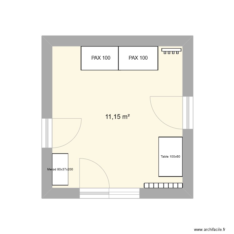 buanderie projet 2. Plan de 1 pièce et 11 m2
