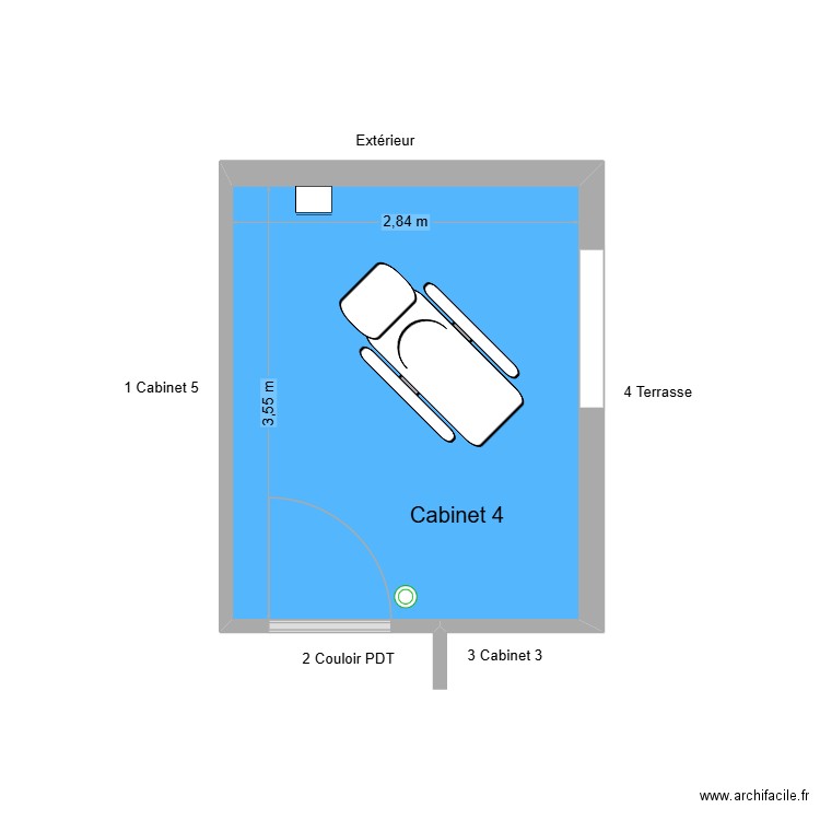 31123 Cabinet 4. Plan de 1 pièce et 10 m2