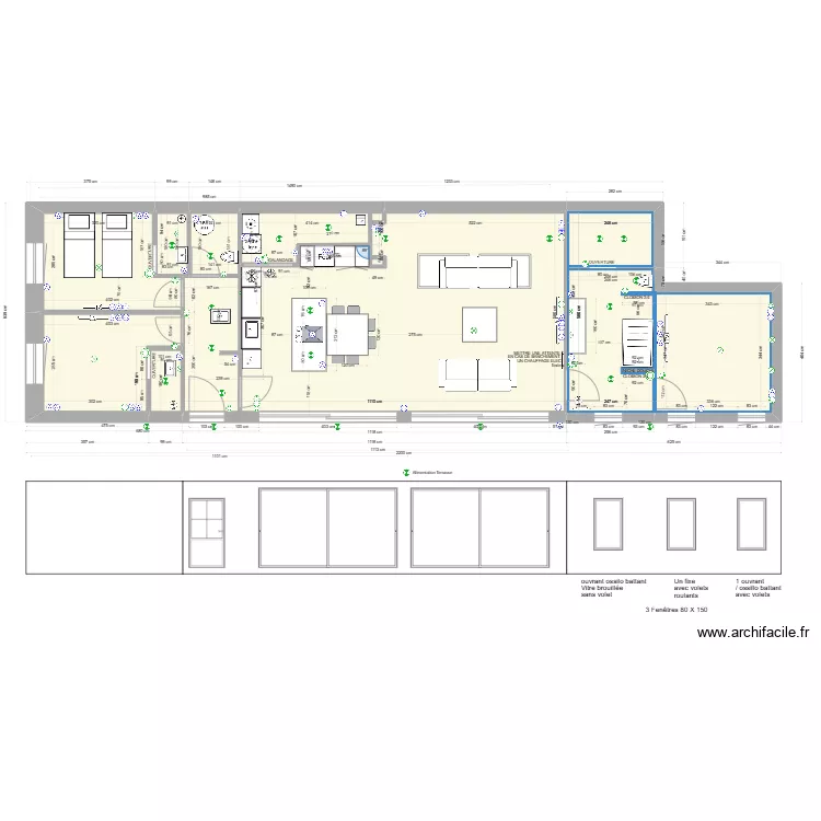PROJET CAILLE - AMENAGEMENT INTERIEUR PLAN E CLOISONS vide v2. Plan de 