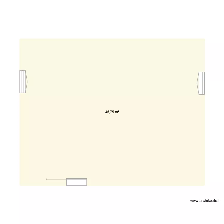 Chambre GG. Plan de 1  et 47 m²