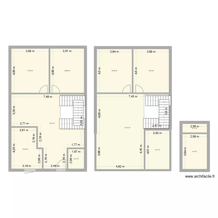 construction neuve. Plan de 11  et 192 m²