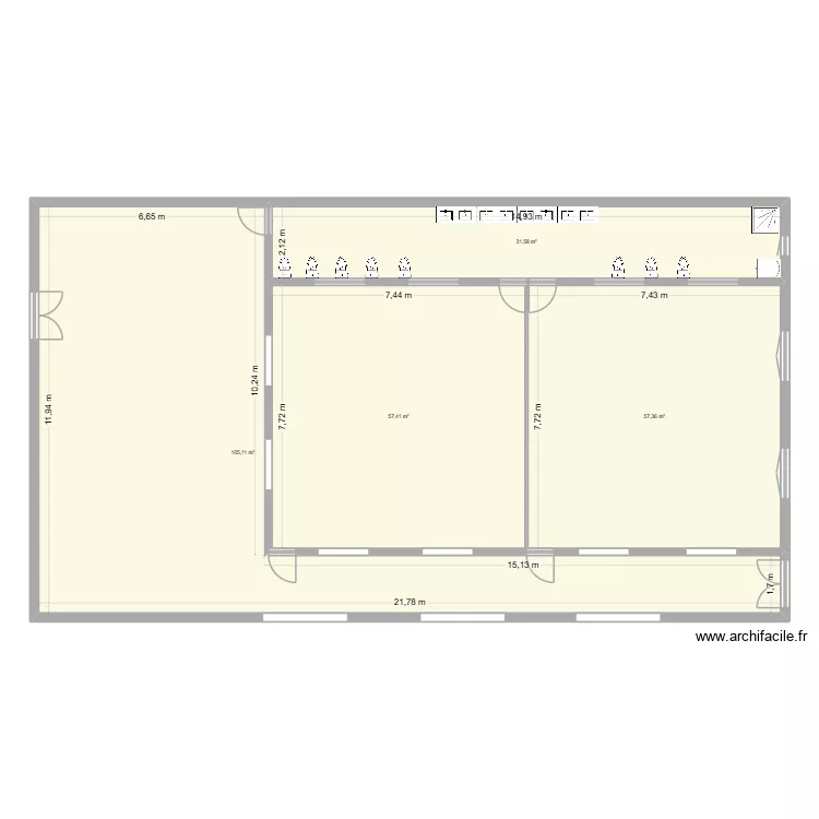 nouveau batiment. Plan de 4  et 251 m²