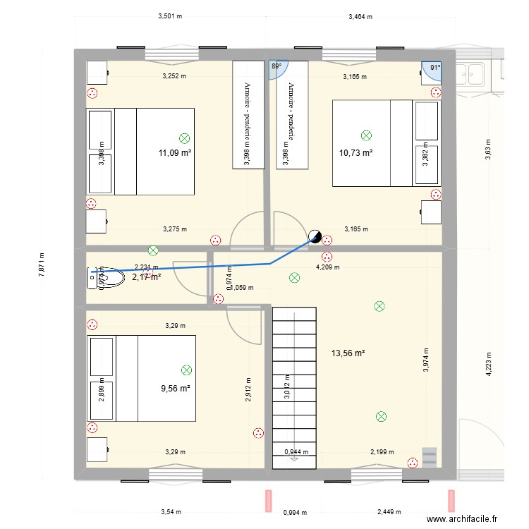 plan agrandis haut 3. Plan de 24 pièces et 178 m2