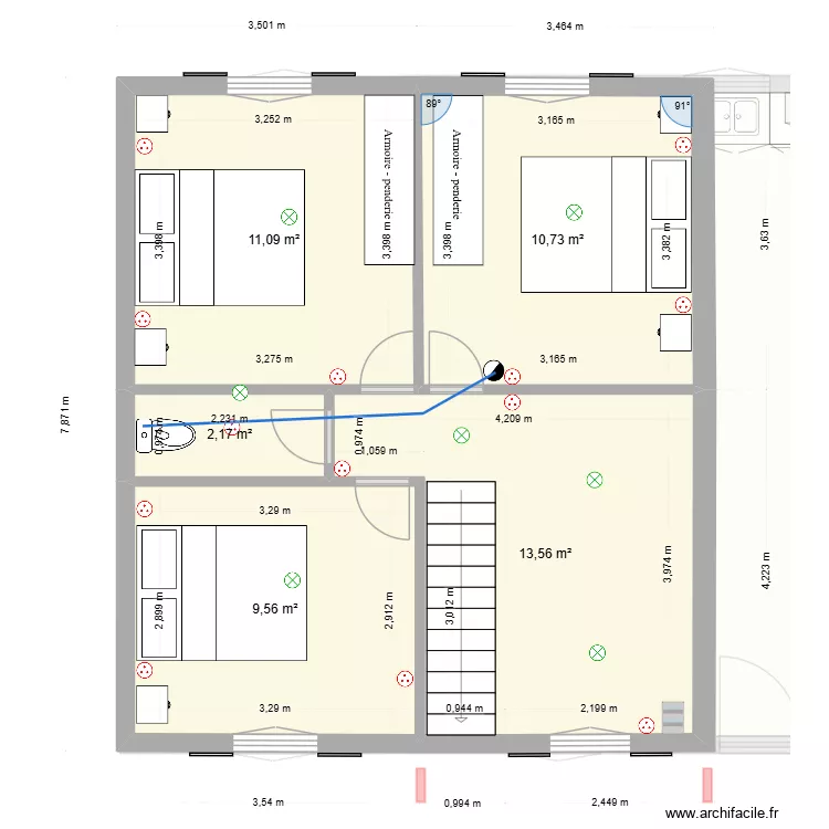 plan agrandis haut 3. Plan de 24  et 178 m²