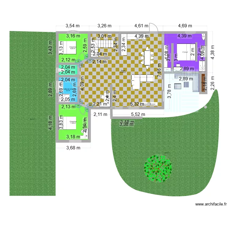 uharse. Plan de 7  et 111 m²