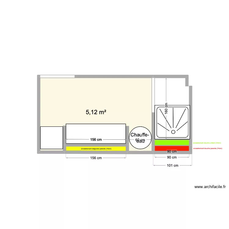 sdb enfants r&acirc;teau. Plan de 