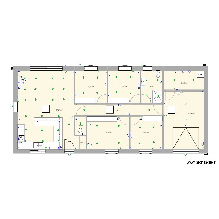 PLAN ELECTRICITE LOT 30 MACEY EXE BOITE DERIVATION. Plan de 10 pièces et 121 m2