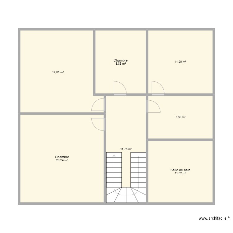 PREMIER ETAGE . Plan de 7 pièces et 88 m2