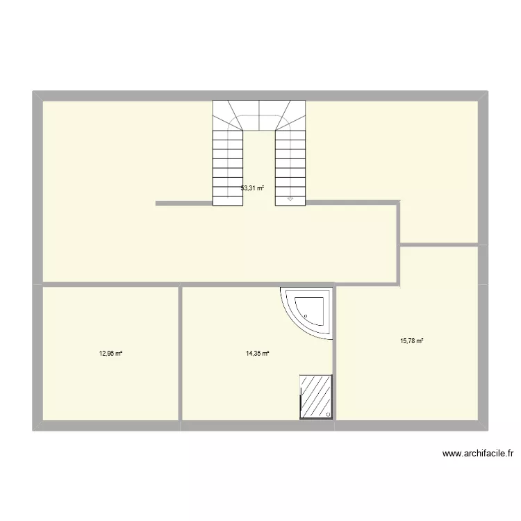 VENSAT 1er etage. Plan de 4  et 96 m²