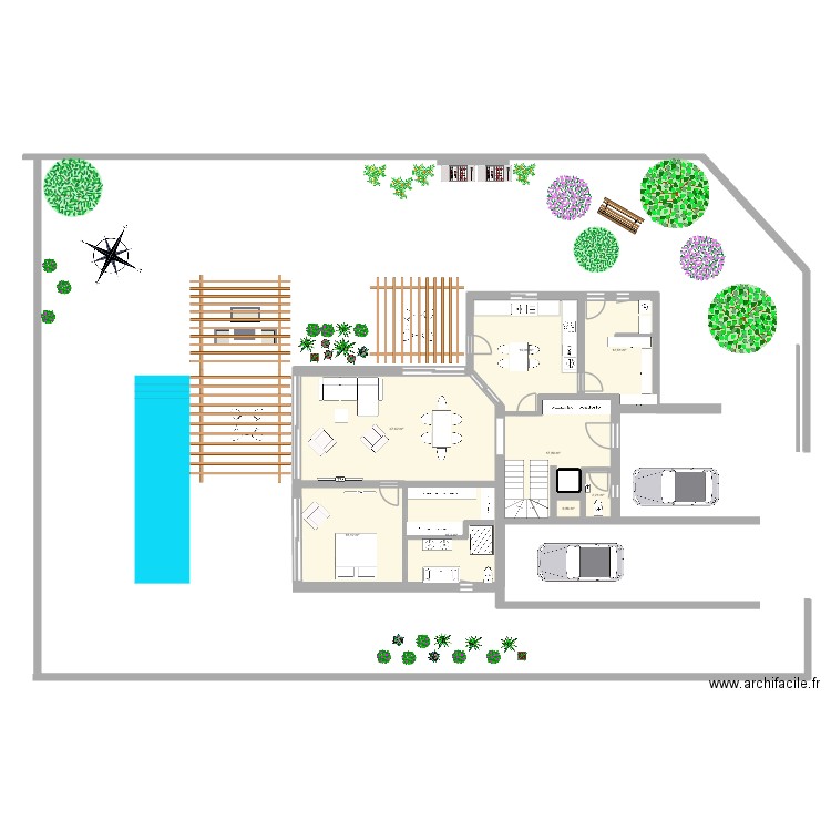 Projet 4 ( 2 modifié). Plan de 16 pièces et 190 m2