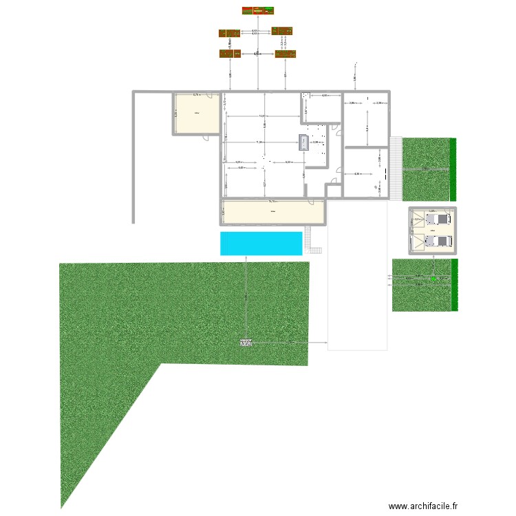 MAISON SALEON. Plan de 3 pièces et 138 m2