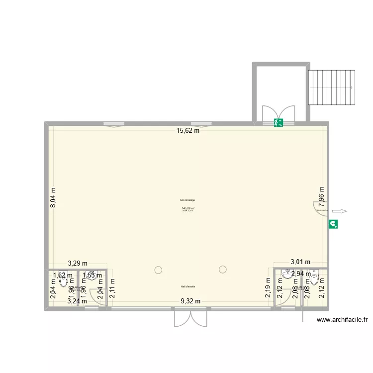 Salle des Fêtes Pierrette Richard. Plan de 3 et 158 m² Salle des Fêtes Pierrette Richard. Plan de 3 et 158 m²