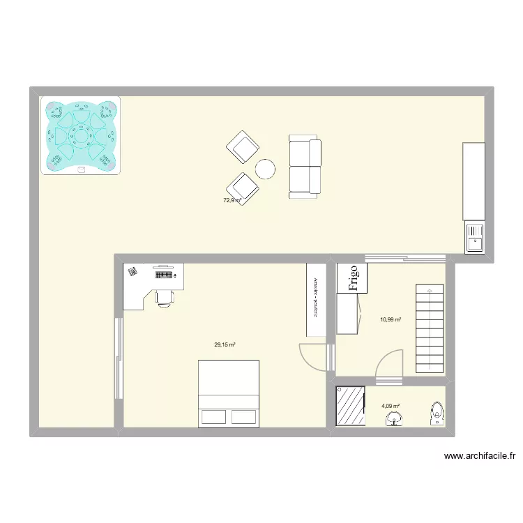 Depa Torre de Piedra. Plan de 4  et 117 m²