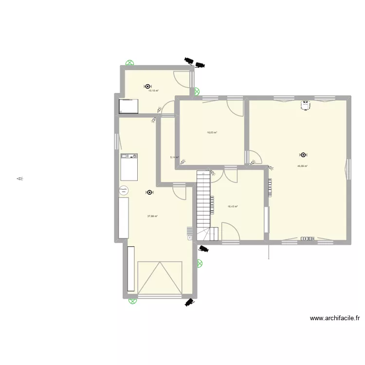Niv 0 detectie. Plan de 6 et 132 m² Niv 0 detectie. Plan de 6 et 132 m²
