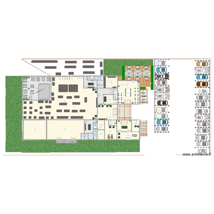 Plan projet. Plan de 27 pièces et 764 m2