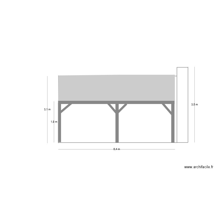 Face avec appenti. Plan de 0 pièce et 0 m2