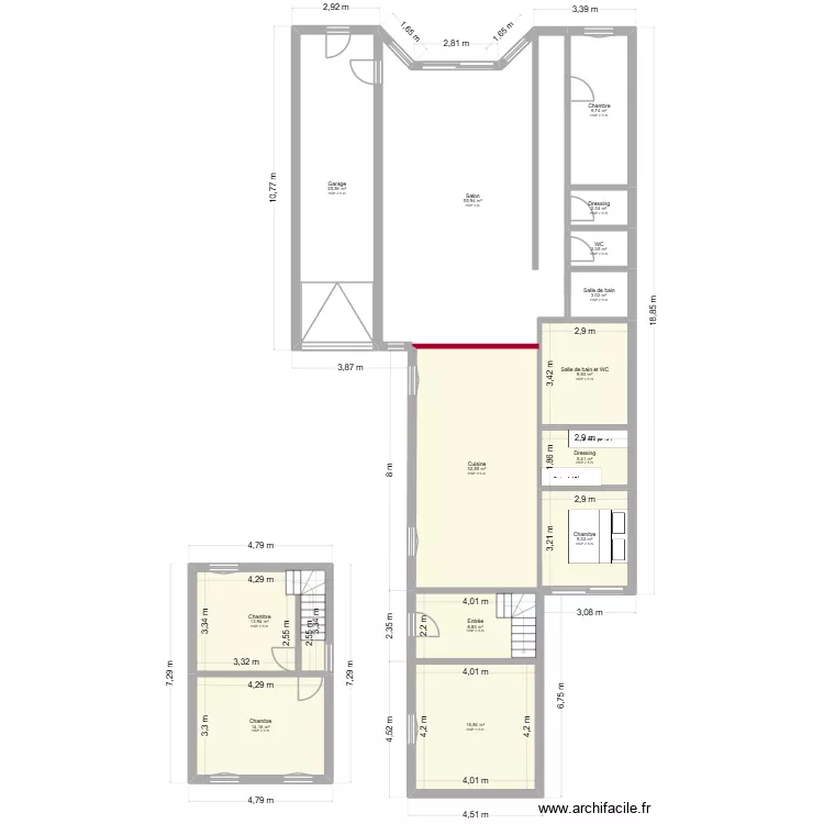 Yannick_la_sentinelle. Plan de 14  et 210 m²