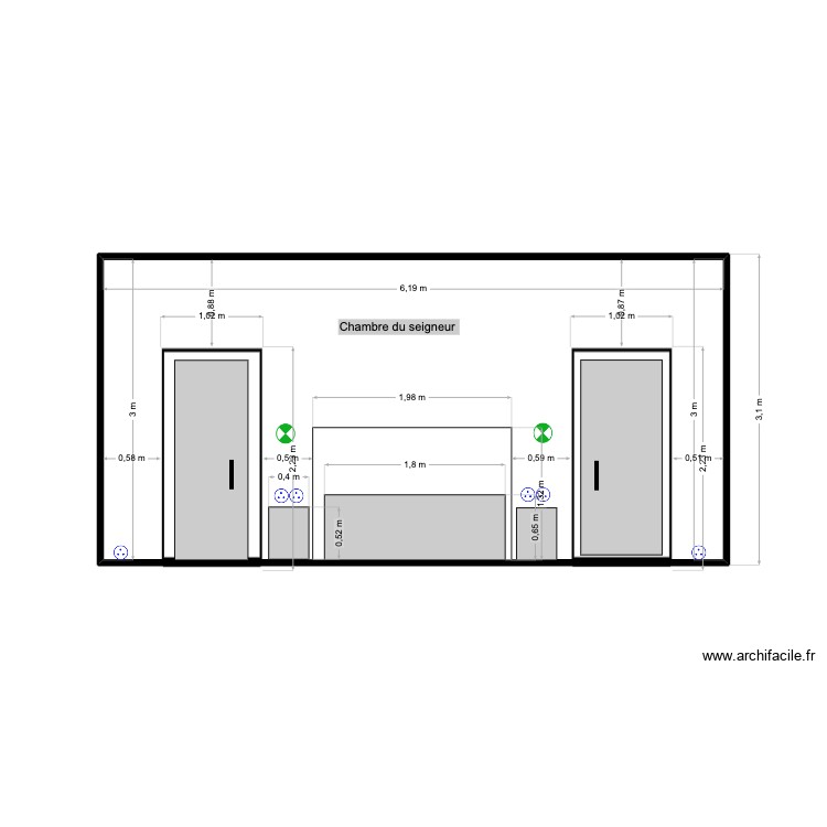 chambre du seigneur. Plan de 0 pièce et 0 m2