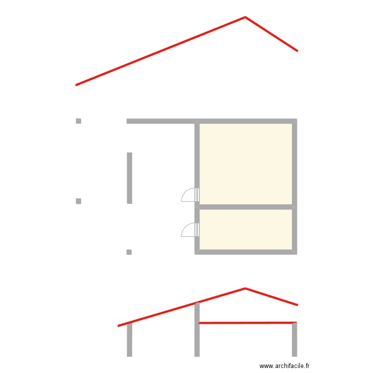 Moursel Joel toiture st palais de negrignac. Plan de 2 pièces et 40 m2