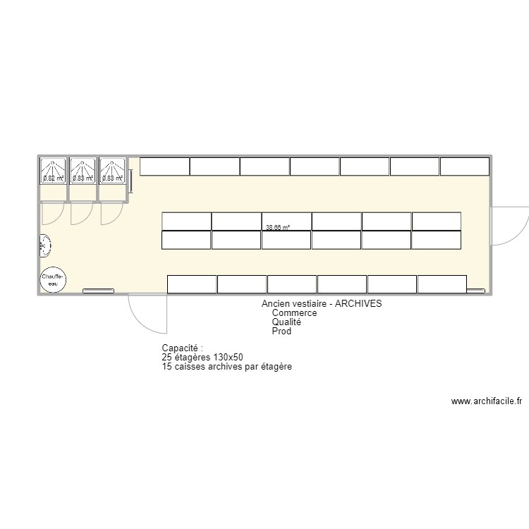 Archives. Plan de 4 pièces et 41 m2