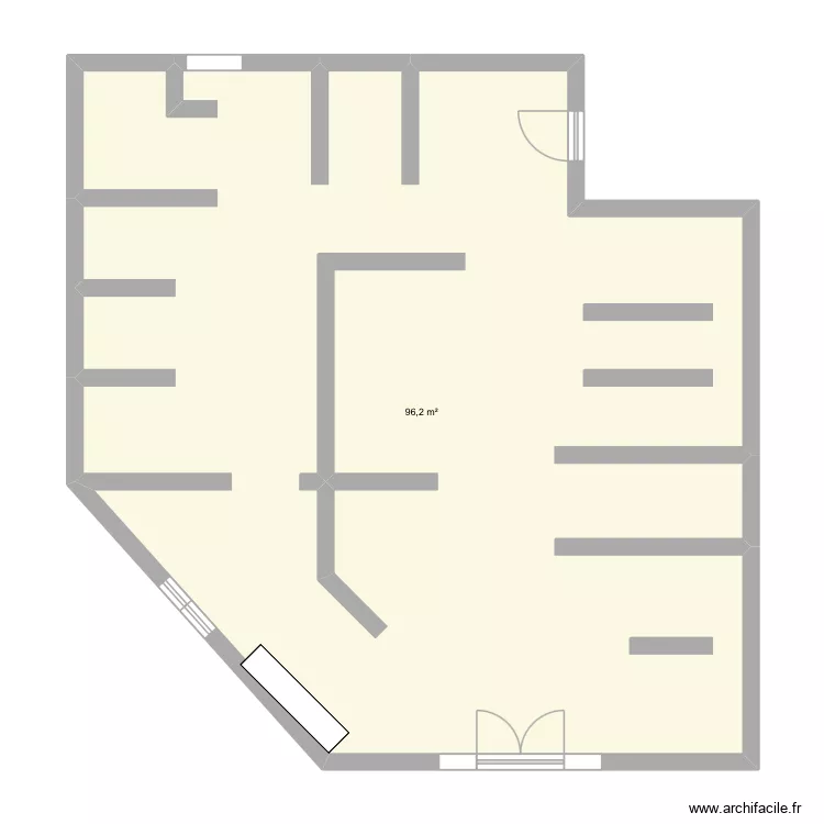 Intersport. Plan de 1  et 96 m²