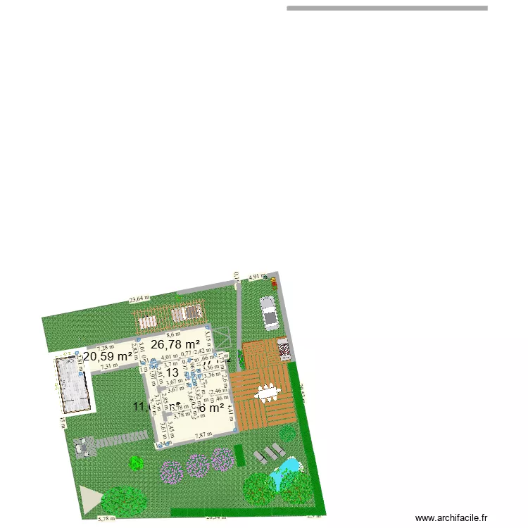 st chichi. Plan de 6  et 128 m²