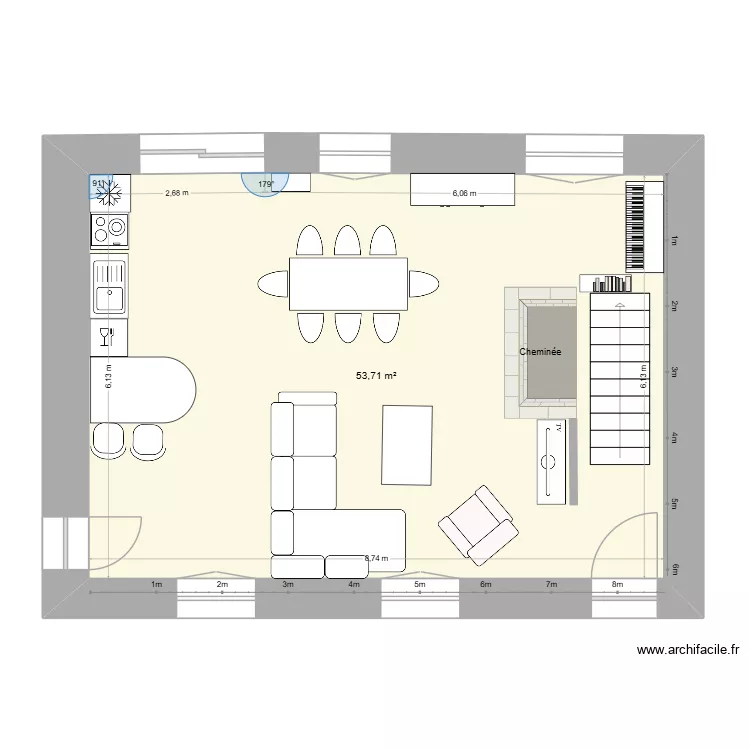 Tanni&egrave;res - Plan N&deg;5. Plan de 1  et 54 m²