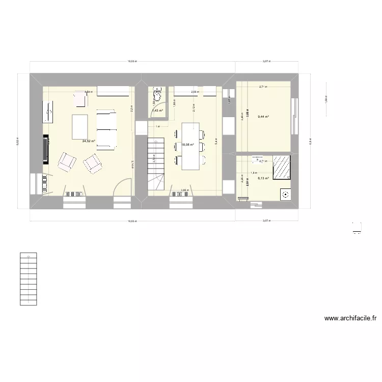 RDC projet 5. Plan de 9 et 130 m² RDC projet 5. Plan de 9 et 130 m²