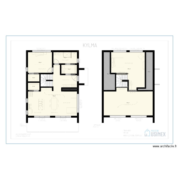 KYLMA 28' X 36' - PLAN VIERGE. Plan de 11 pièces et 161 m2