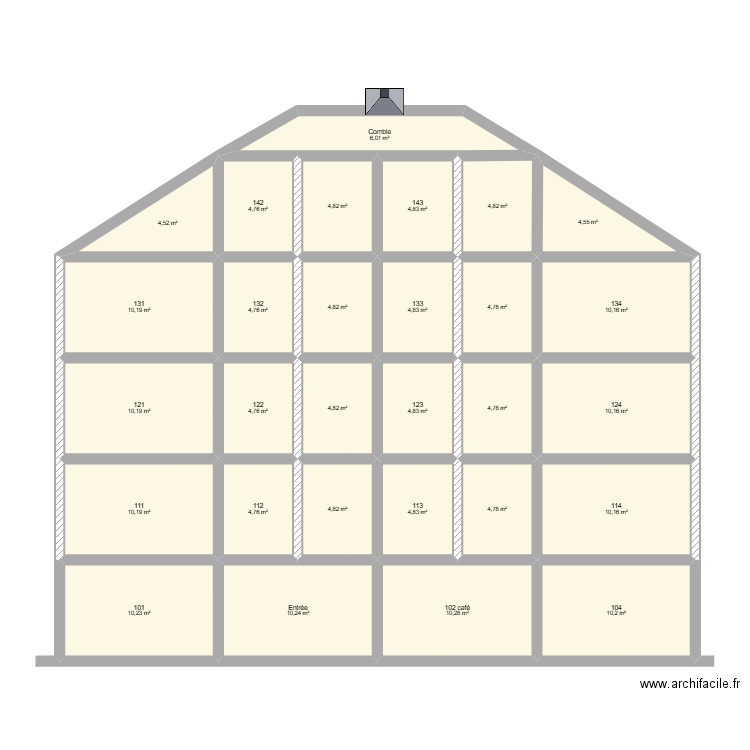 Camiers. Plan de 29 pièces et 194 m2