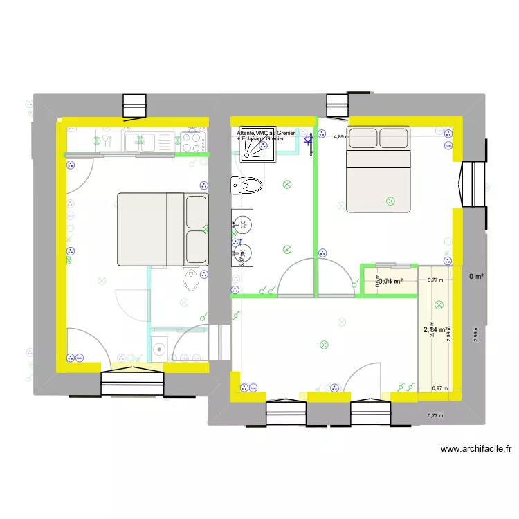 Plan Elec. Plan de 3 et 3 m² Plan Elec. Plan de 3 et 3 m²