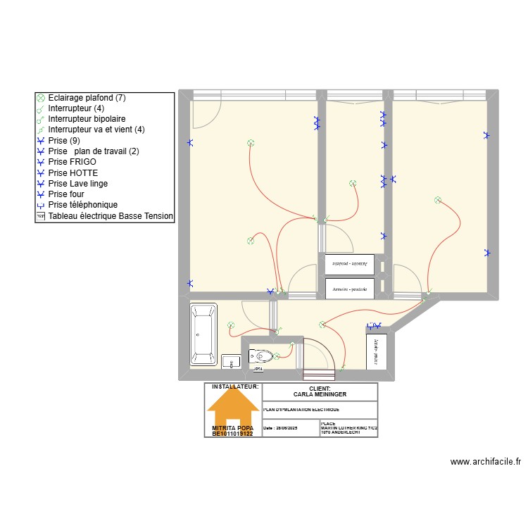 CARLA 1 ANDERLECHT. Plan de 10 pièces et 55 m2