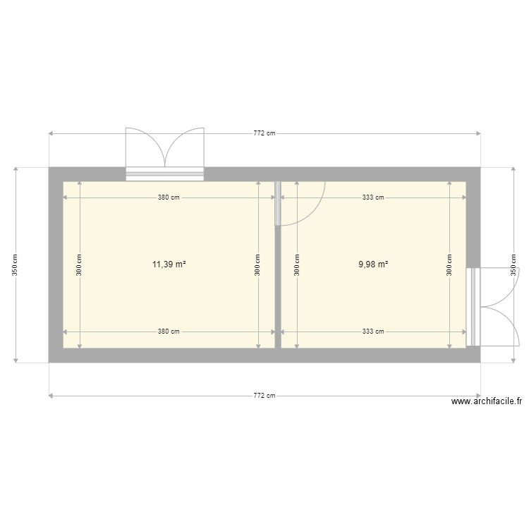aladin. Plan de 2 pièces et 21 m2