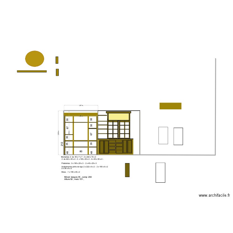 Étagères. Plan de 0 pièce et 0 m2
