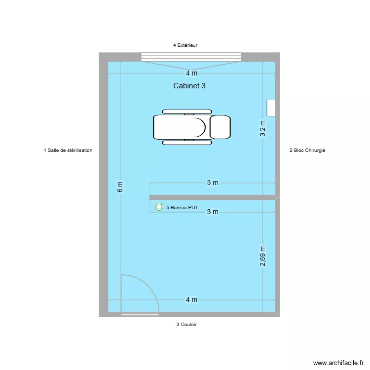 31254 Cabinet 3. Plan de 1 pièce et 24 m²