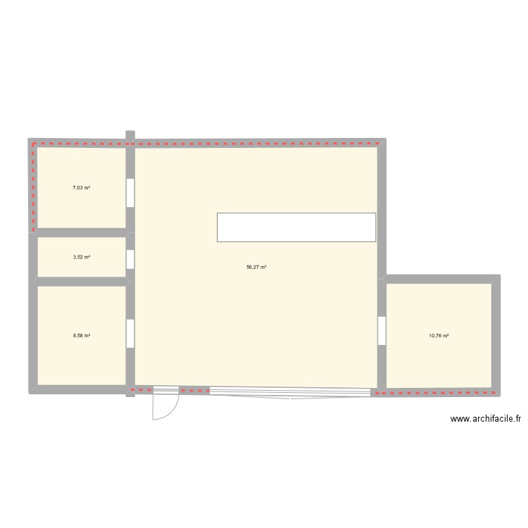 passage penel. Plan de 5 pièces et 86 m2
