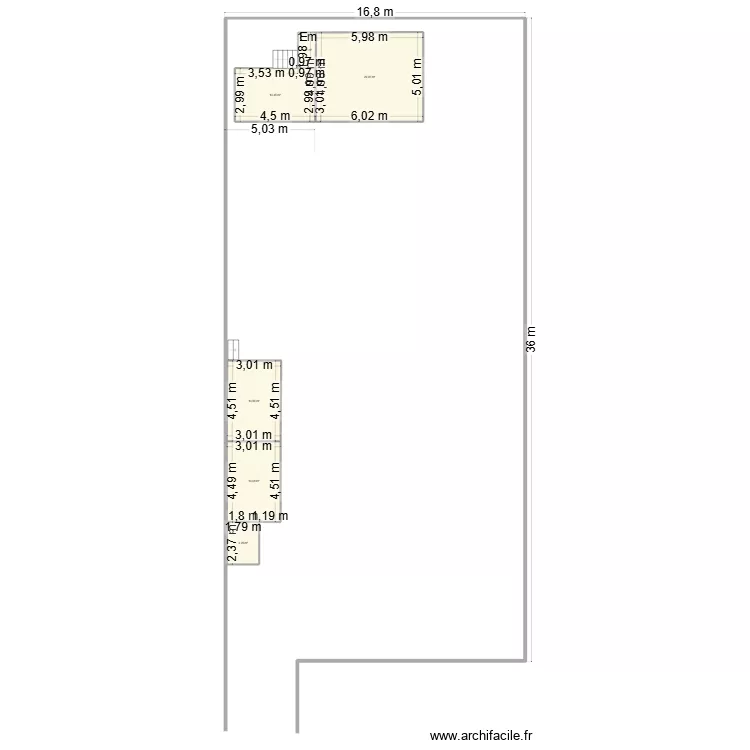 implantation conte prom sur site. Plan de 6 et 77 m² implantation conte prom sur site. Plan de 6 et 77 m²