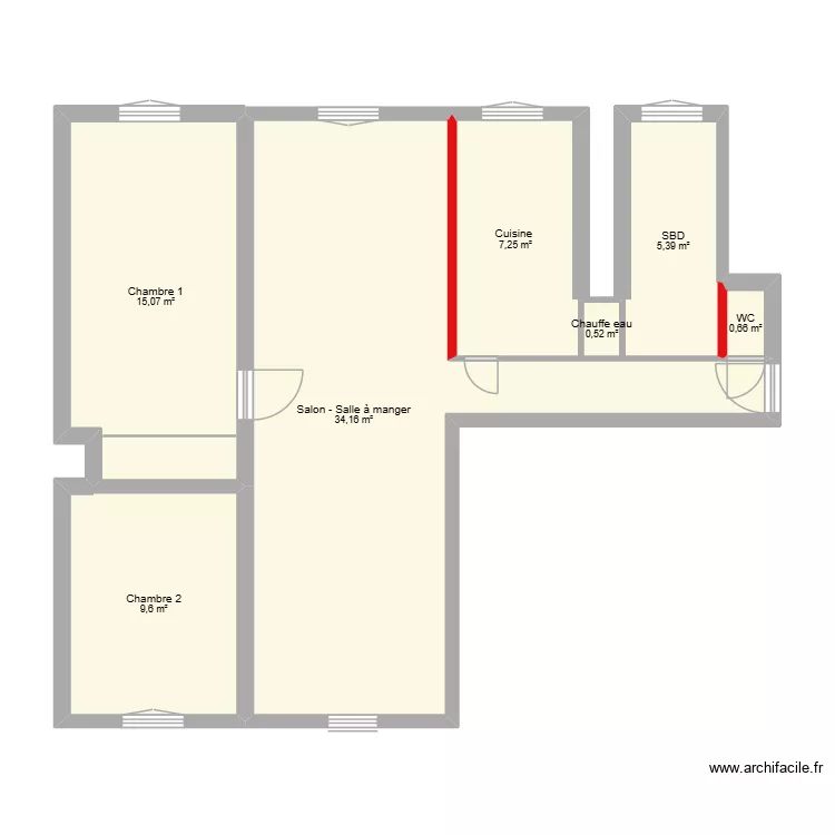 Appartement. Plan de 7  et 73 m²
