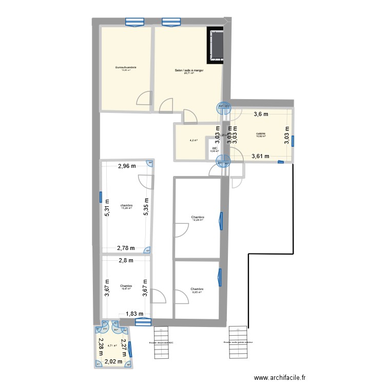 Maison Laruns. Plan de 11 pièces et 102 m2