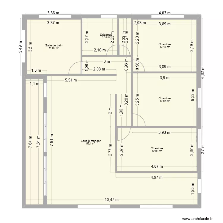1 étage. Plan de 6 et 113 m² 1 étage. Plan de 6 et 113 m²