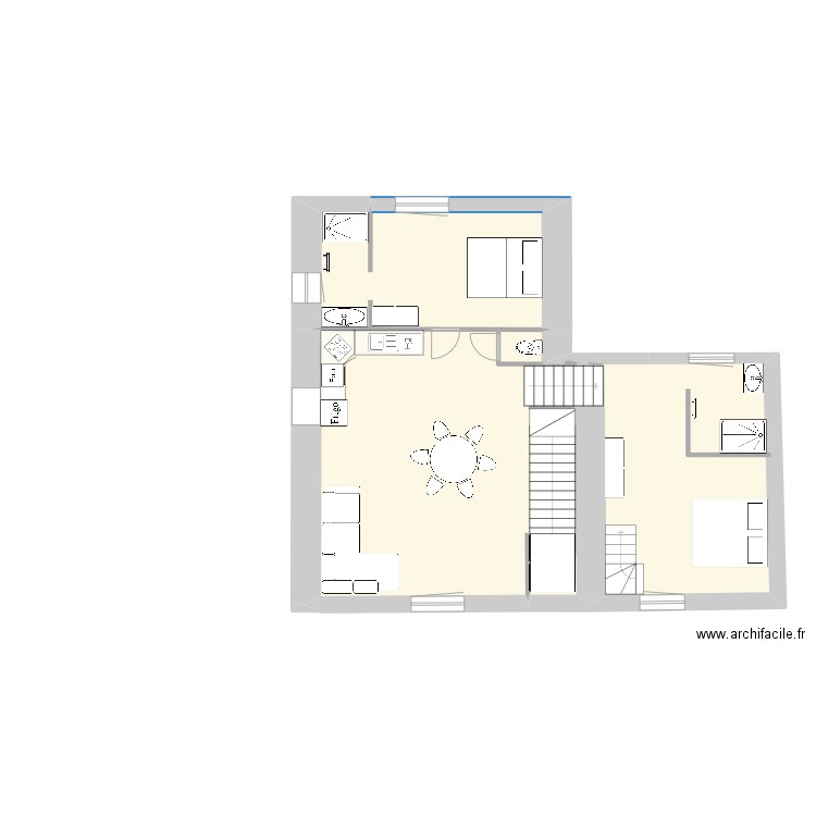 Plan appartement. Plan de 6 pièces et 88 m2