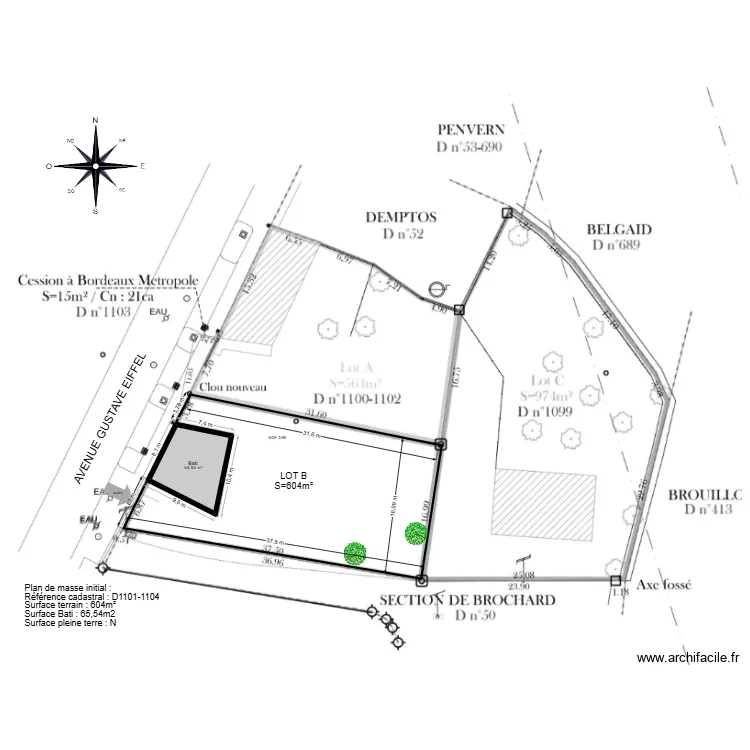 PLAN DE MASSE INITIAL. Plan de 