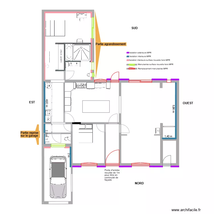 Plan apres travaux. Plan de 