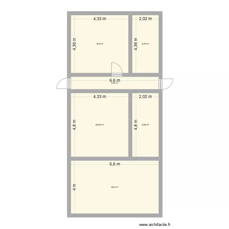 erpelcques. Plan de 6  et 91 m²