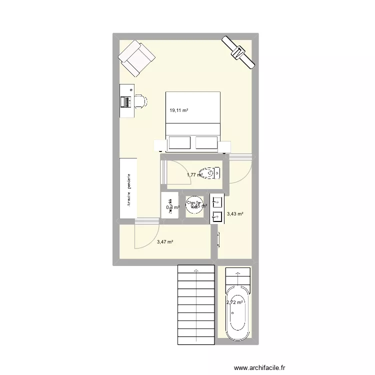 Suite terrass2. Plan de 