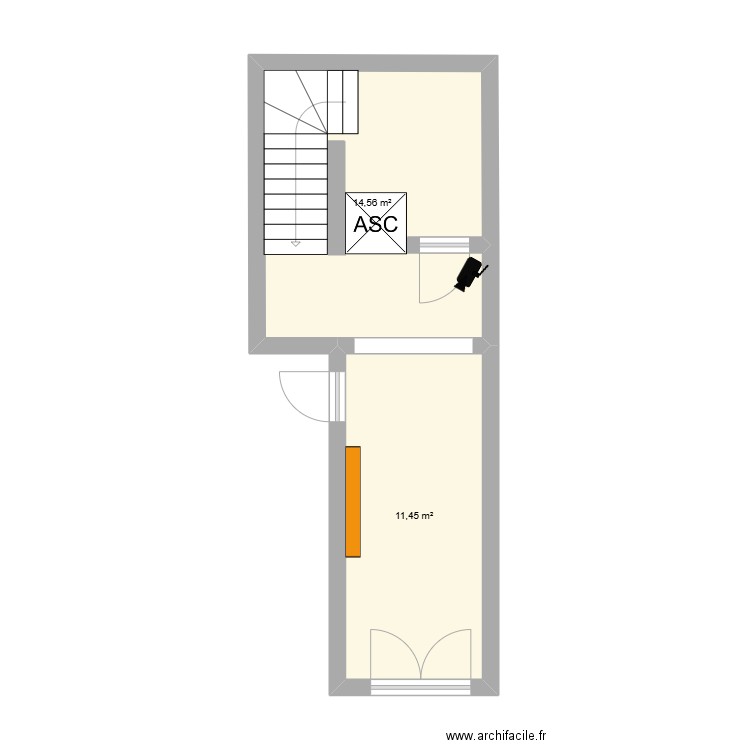 70 ANTIBES. Plan de 2 pièces et 26 m2