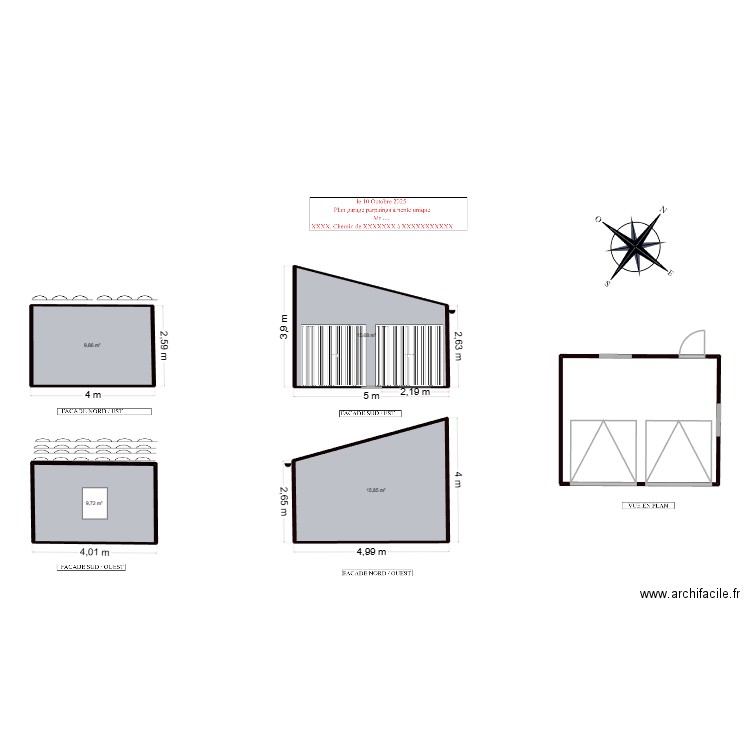 GARAGE entrevon 002. Plan de 4 pièces et 51 m2