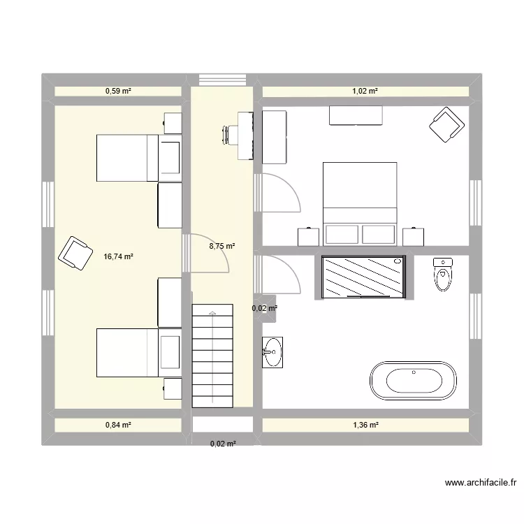 Chalet. Plan de 10  et 91 m²