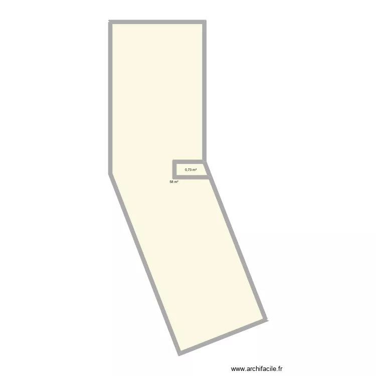 1ere &eacute;tage Kiwi. Plan de 2  et 59 m²