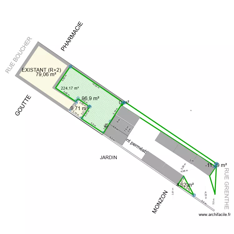 Schema 4. Plan de 6  et 190 m²